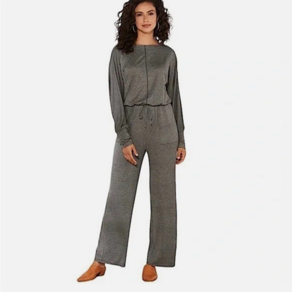 Soft Surroundings Women's Jumpsuit M Oversized Knit Loungewear Wide‎ Leg Cozy
